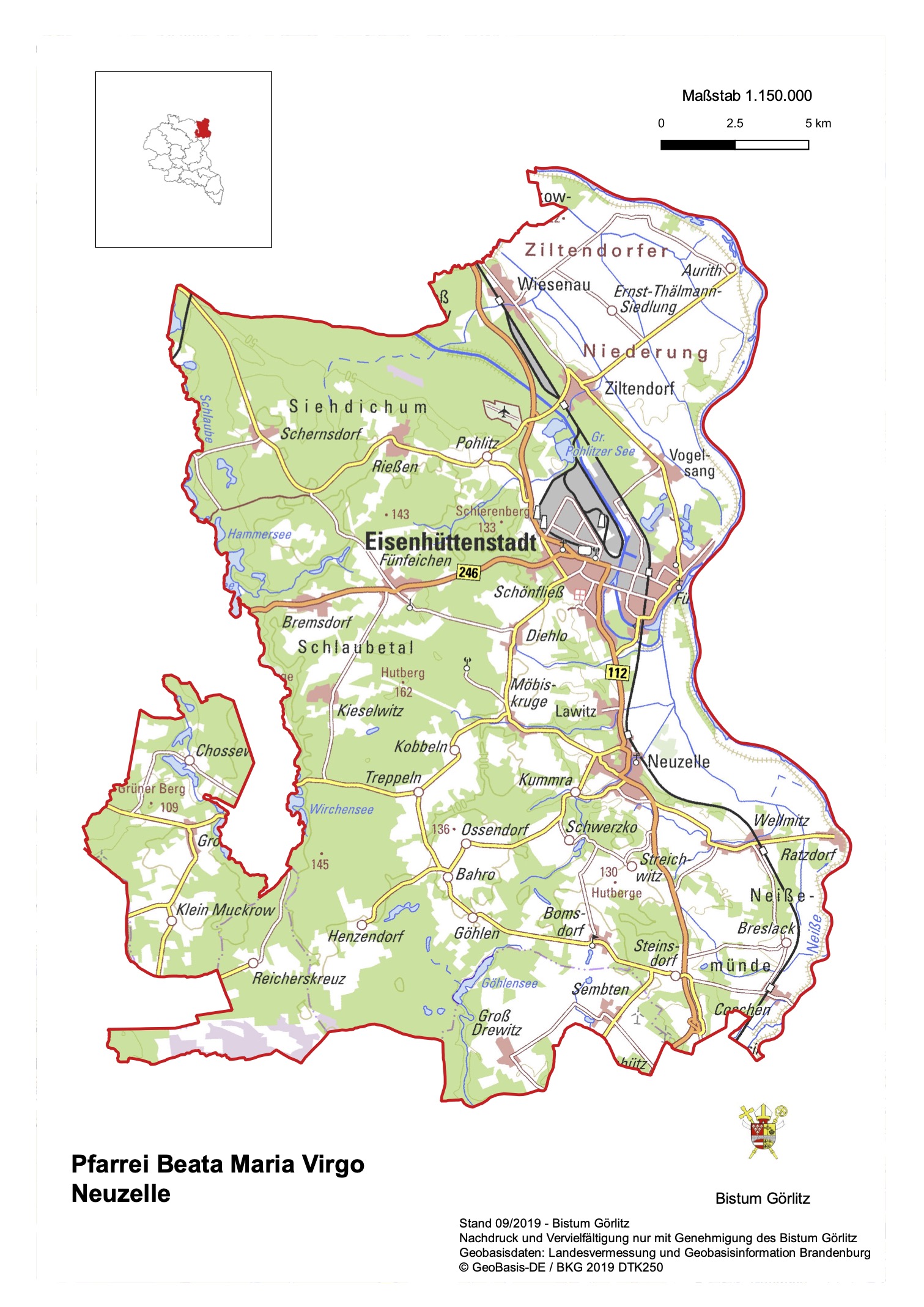 'Pfarrei Neuzelle Karte