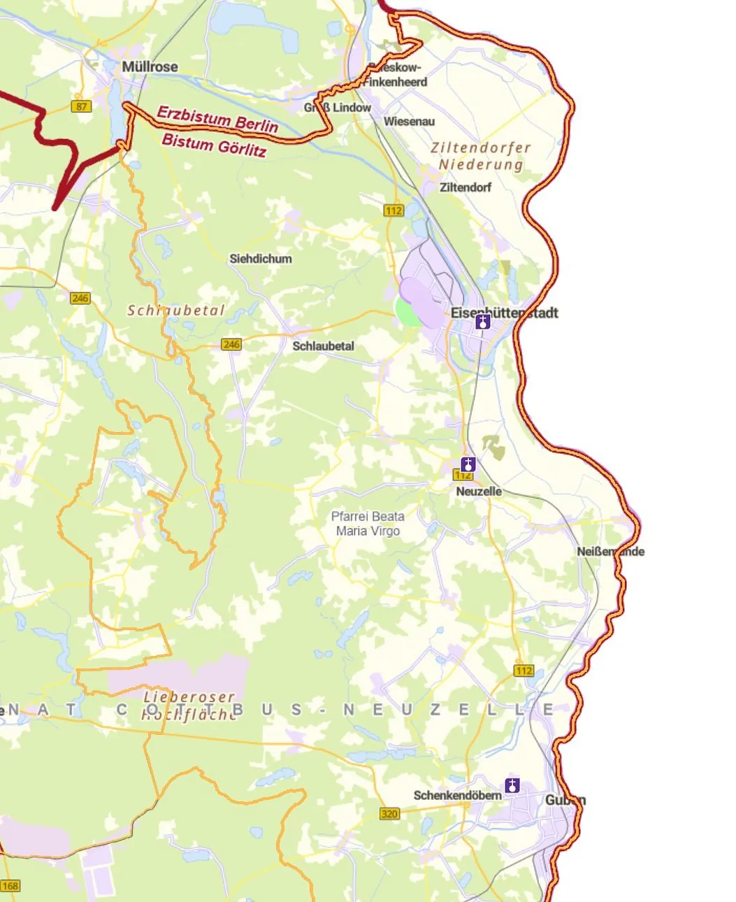 'Pfarrei Neuzelle Karte